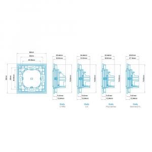 Shelly Wall Switch 2 fali kapcsol&oacute; 2 gombos fekete